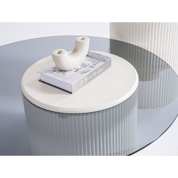 Ribbon Beyaz Orta Sehpa & Zigon Set