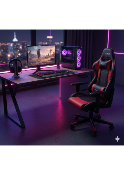 V Power Oyuncu Koltuğu - Kırmızı/Siyah