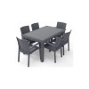 Violet Rattan 90×150 Trend Lüx 6 Kişilik Masa Takımı