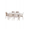 Violet Rattan 90×150 Trend Lüx 6 Kişilik Masa Takımı